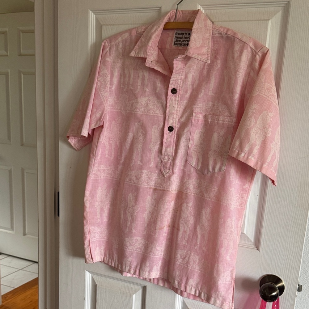 Vintage Light Pink Nake’u Awai Button-Front Shirt